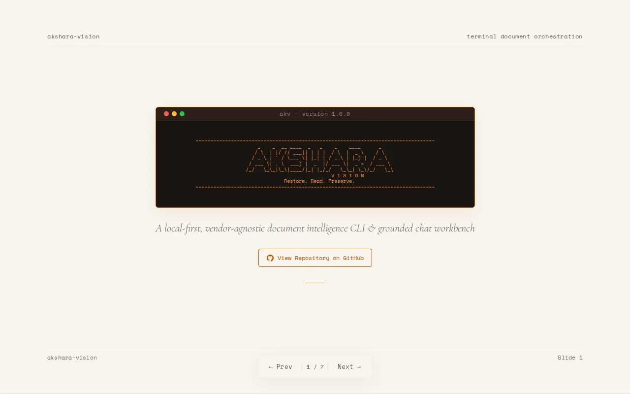 Akshara vision localfirst layout aware OCR and document restorer