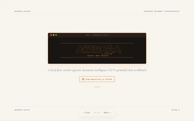 Akshara vision localfirst layout aware OCR and document restorer