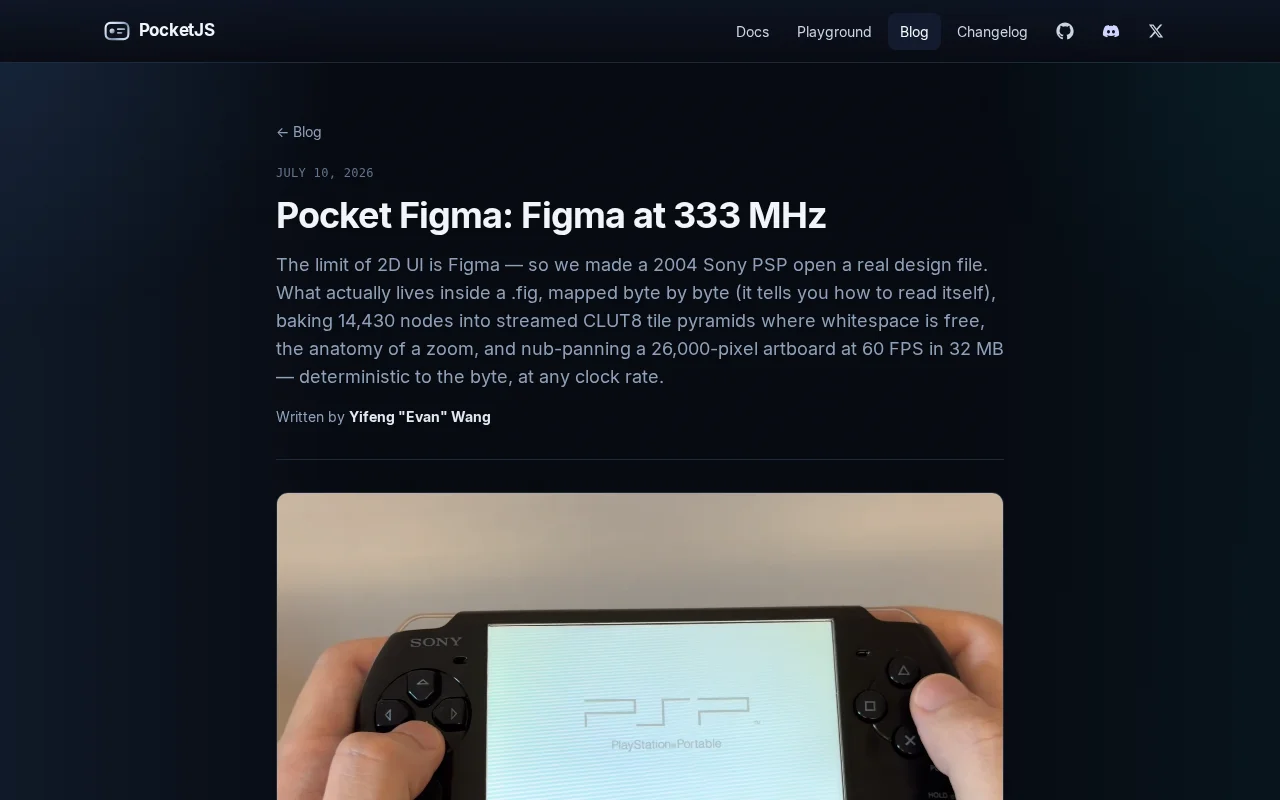 A Figma file viewer for the 333 MHz Sony PSP
