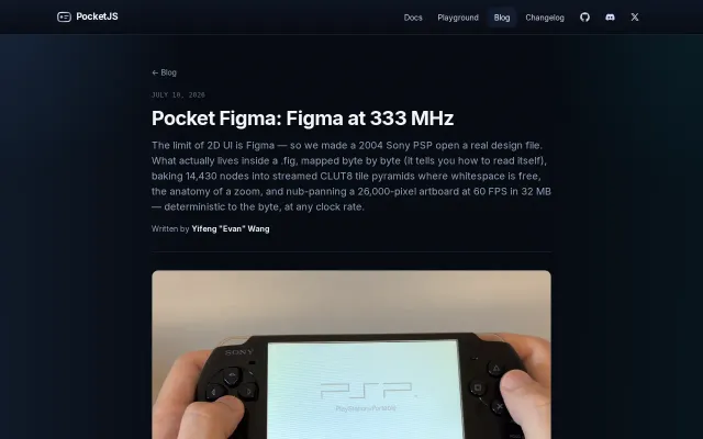 A Figma file viewer for the 333 MHz Sony PSP