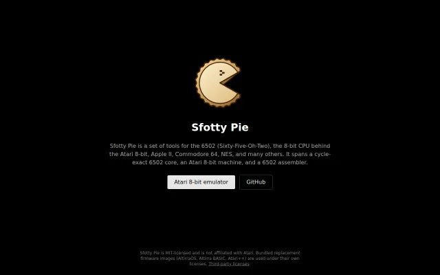 Sfotty Pie – A browser-based Atari 8-bit emulator in TypeScript
