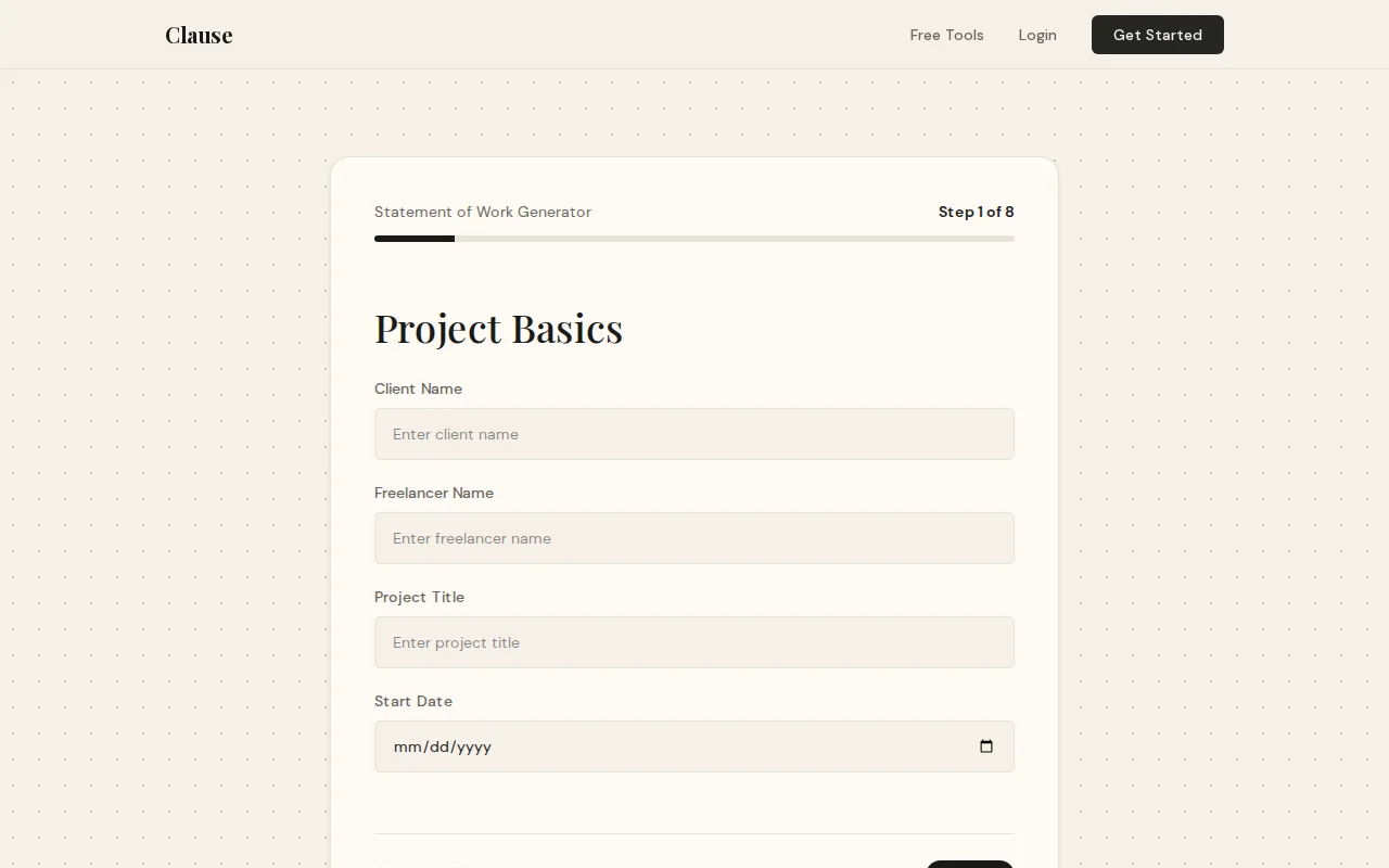 Free tool that generates a freelance SOW with built-in protection