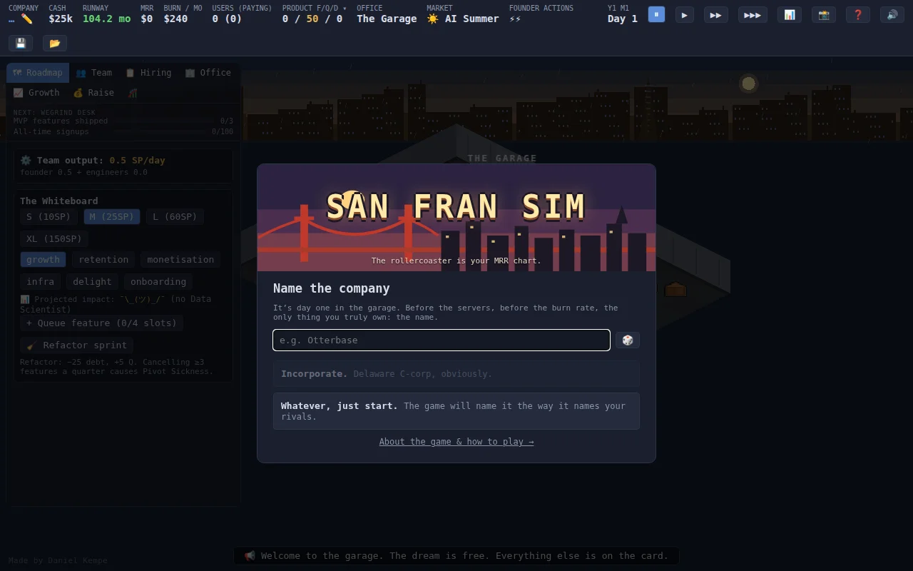 Sanfransim.com – a long waited startup simulation game