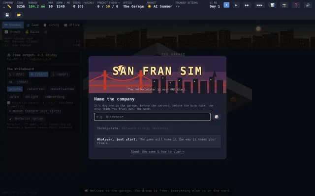 Sanfransim.com – a long waited startup simulation game