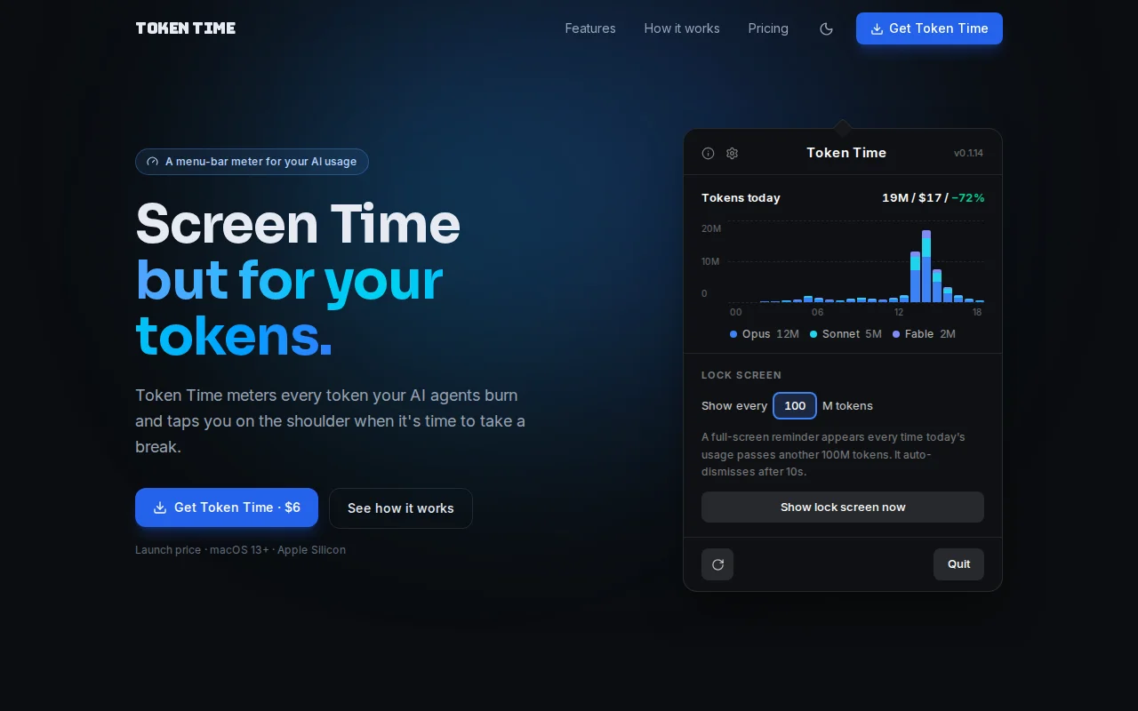 Token Time – Screen Time, but for your AI agent tokens