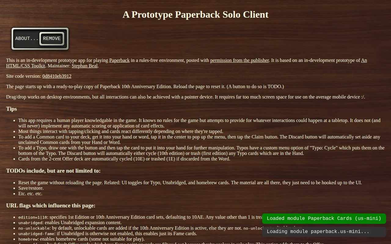 Rules-free solo-only client for the Paperback tabletop game
