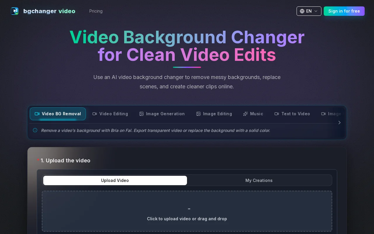 Bgchanger.video – change video backgrounds online