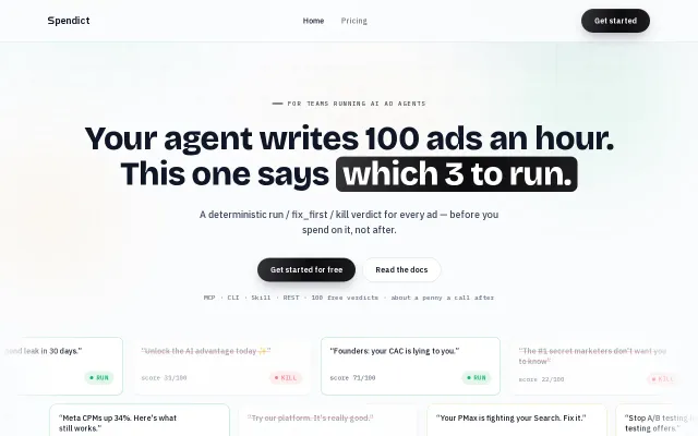 Spendict – a performance marketer's verdict for AI agents, over MCP