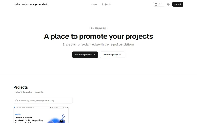I created a platform with a list for promoting your projects