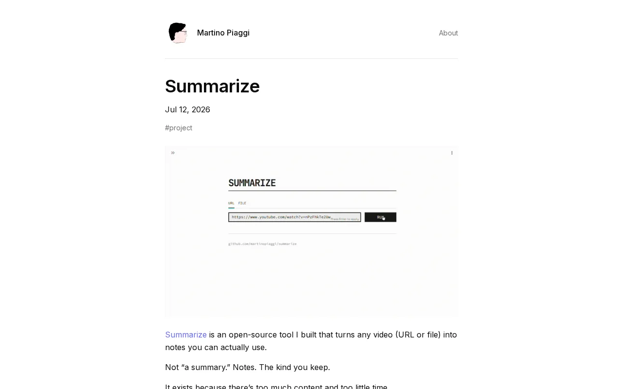 Summarize – local-first tool that turns videos into notes