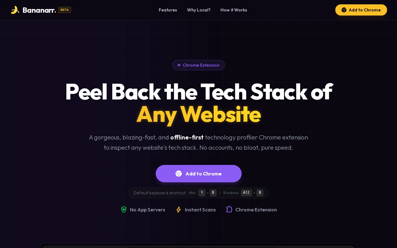 Bananarr – Peel Back the Tech Stack of Any Website