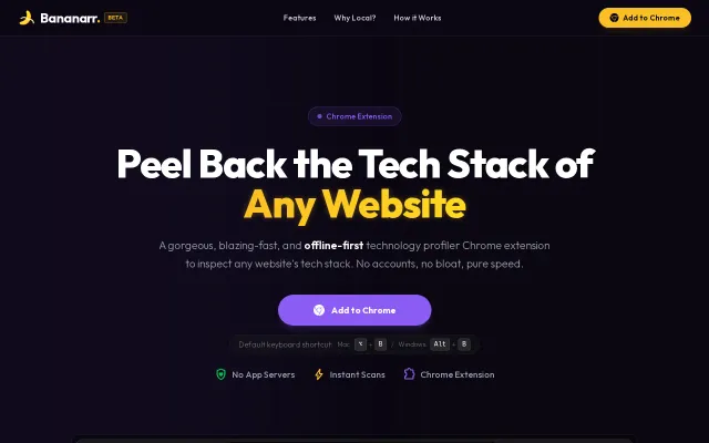 Bananarr – Peel Back the Tech Stack of Any Website