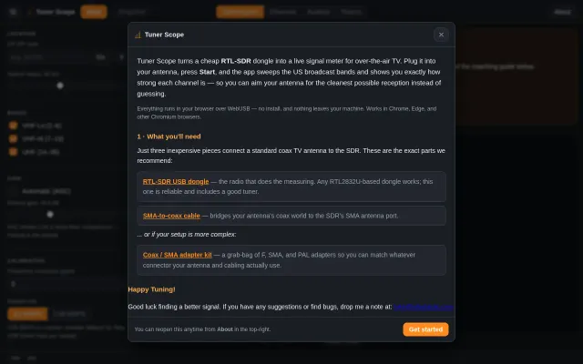 Web App Uses RTL-SDR to Align HDTV Antenna