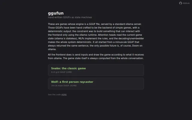 GGUFun, play snake and a simple maze on Ollama using hand crafted GGUFs