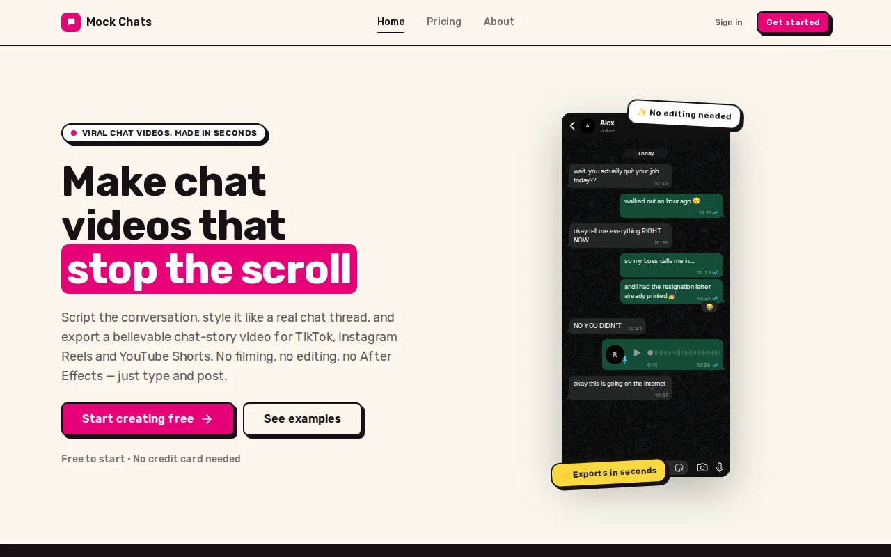 Mock Chats – Make viral chat-story videos
