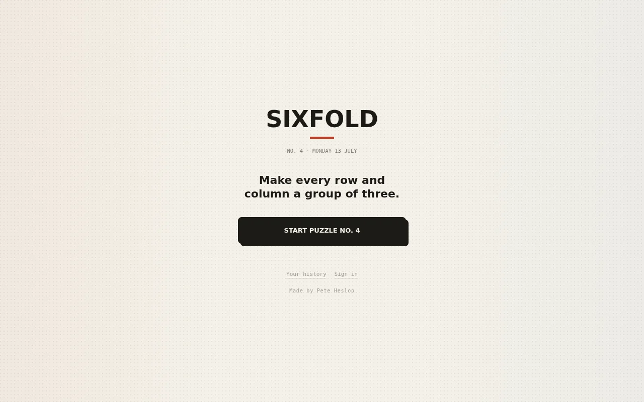 Sixfold – A quick to play word game