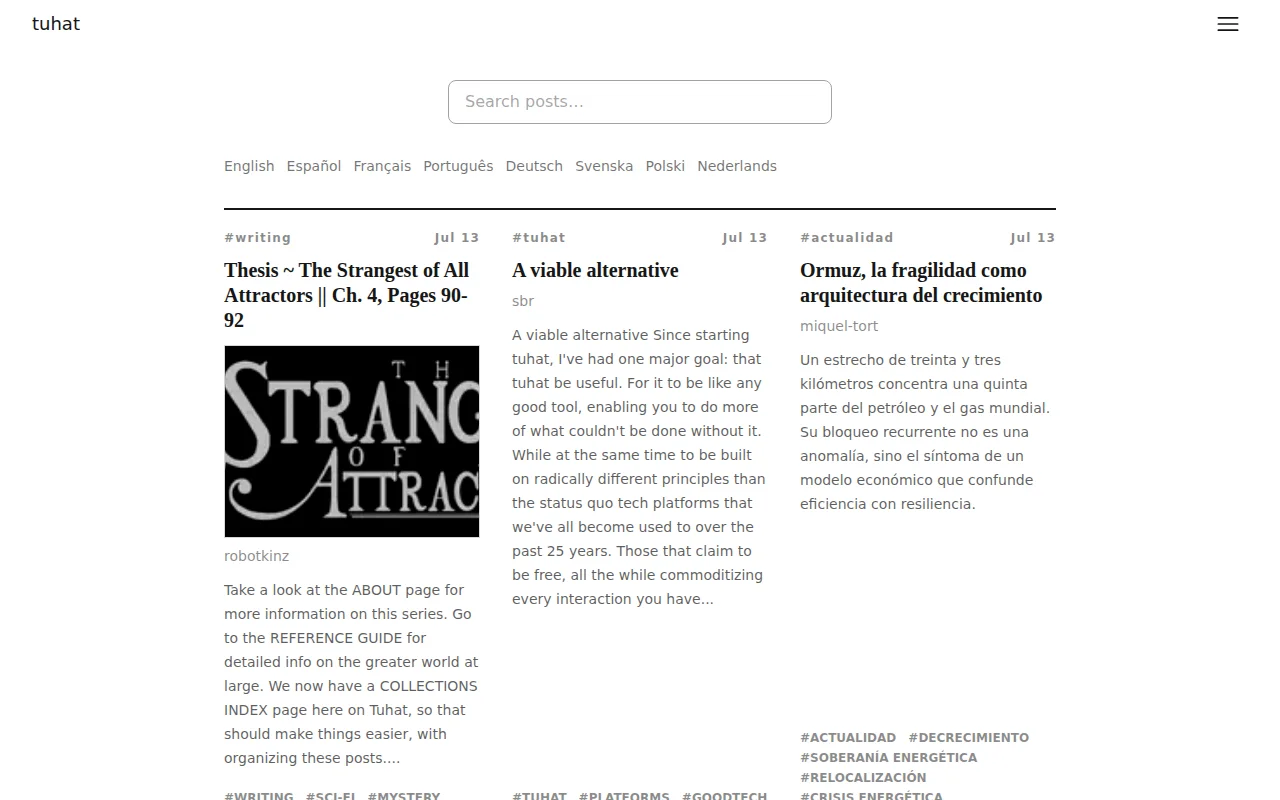 Tuhat – long form writing, without the algorithms