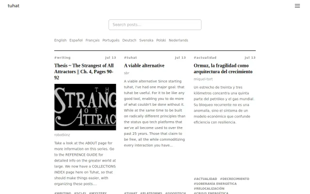 Tuhat – long form writing, without the algorithms