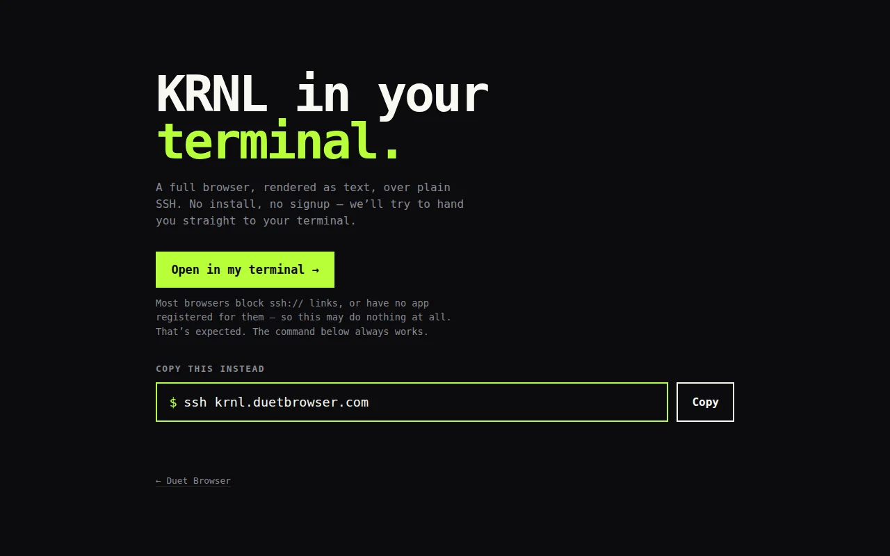 A terminal browser you can use over SSH