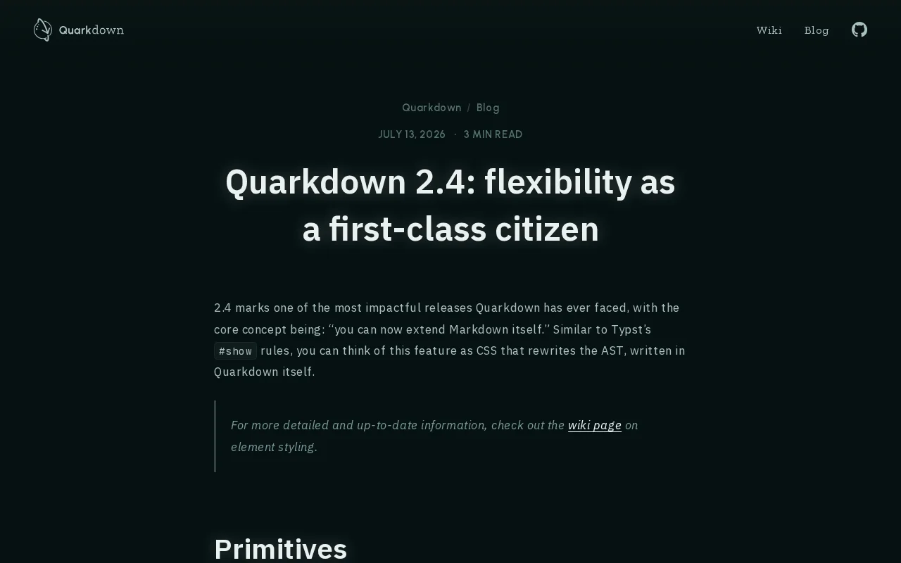 Quarkdown 2.4 – Redefining Markdown
