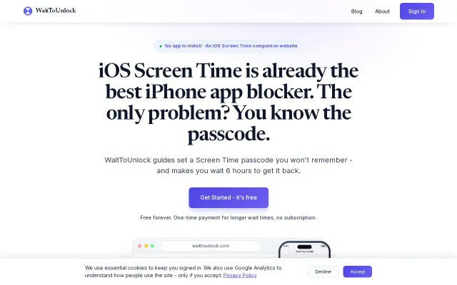 WaitToUnlock – Lock yourself out of iOS ScreenTime