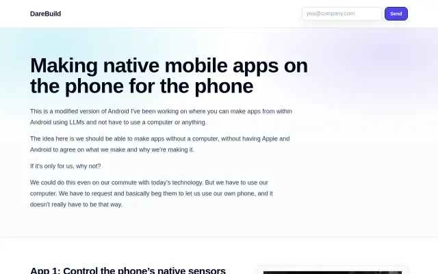Making native mobile apps on the phone for the phone