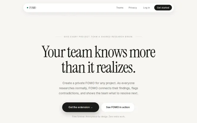 FOMO – a browser extension that tells your team what they're missing
