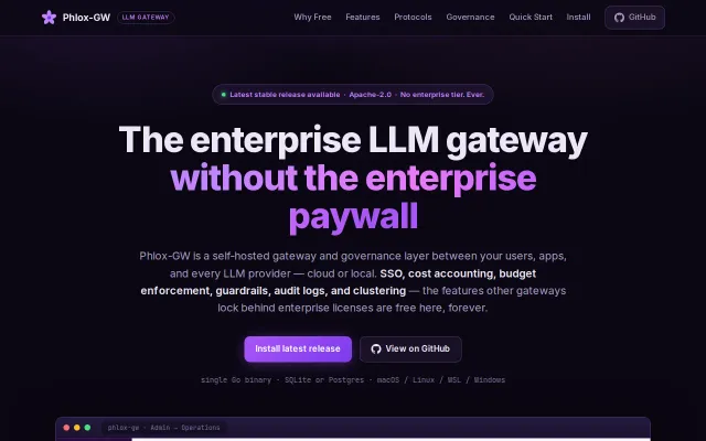 Phlox-GW – Open-source LLM gateway without the enterprise paywall