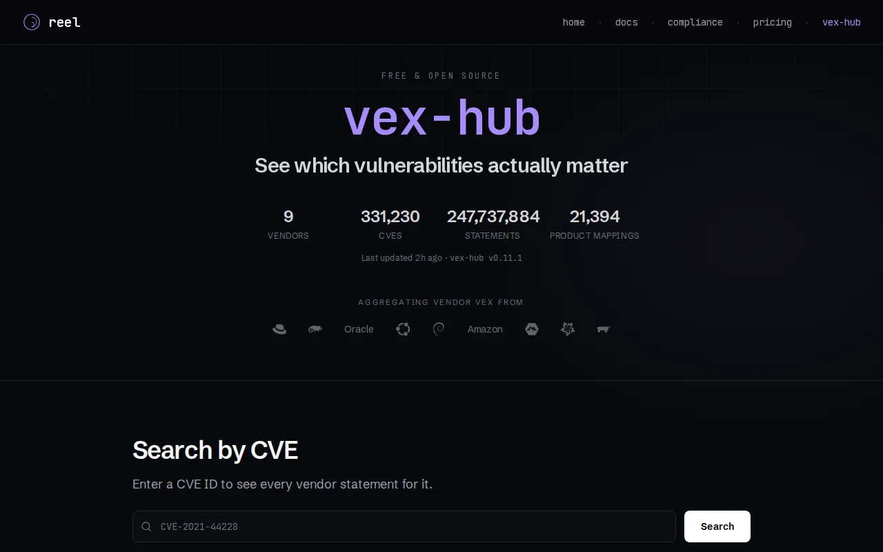 Free API of 248M aggregated VEX statements: 45% of CVEs not affected