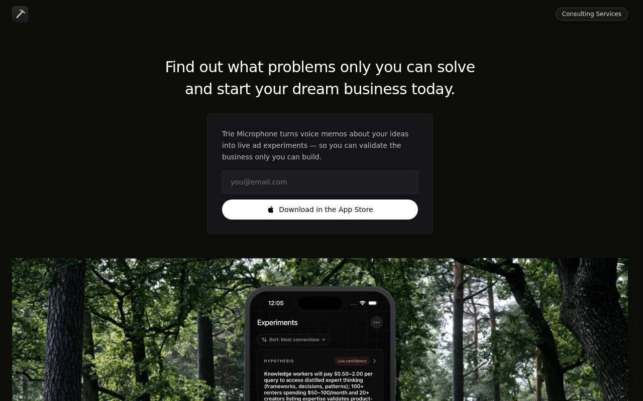 Microphone – Talk out your side-project ideas, then test them with ads