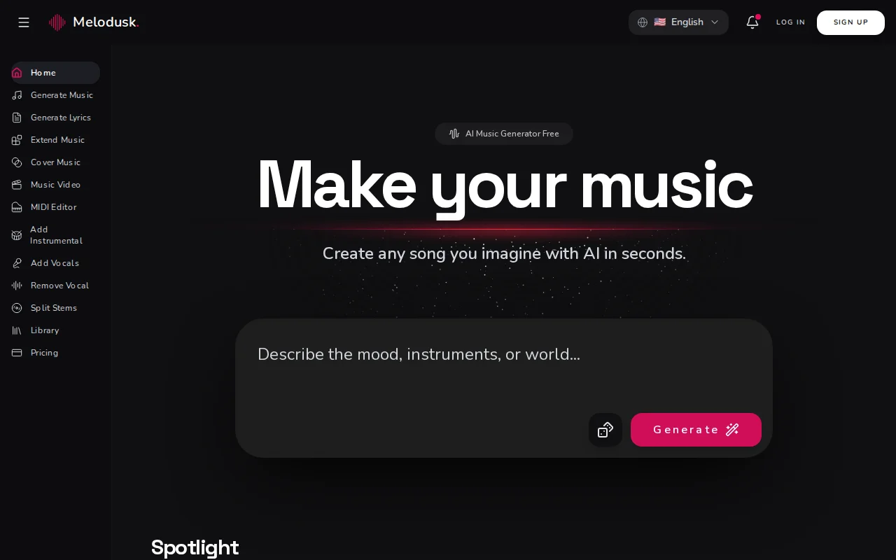 Melodusk – AI Music Generator and music tools in the browser