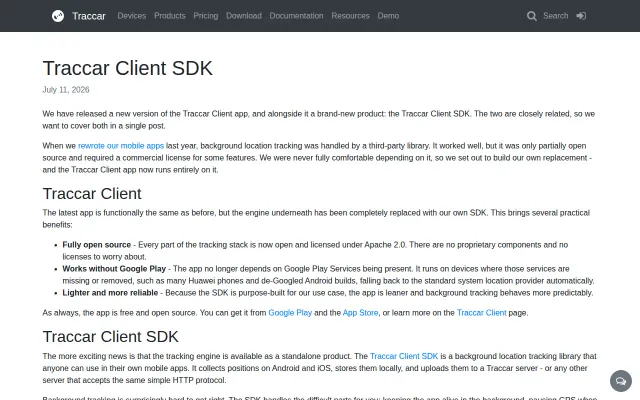 Open-source background location tracking SDK for Android and iOS