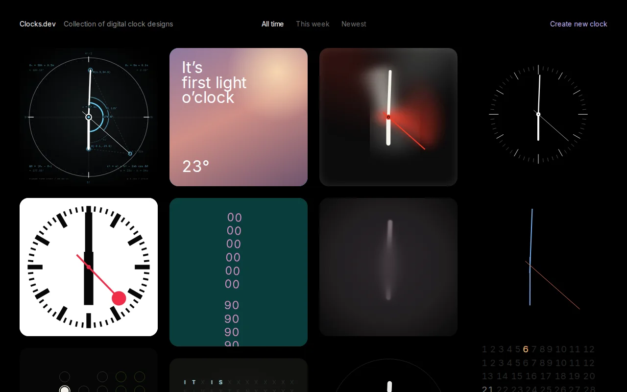 Clocks.dev – Collection of Clock Designs