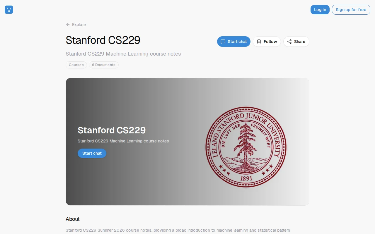 We Built a Chat of Stanford's CS229 Course Notes
