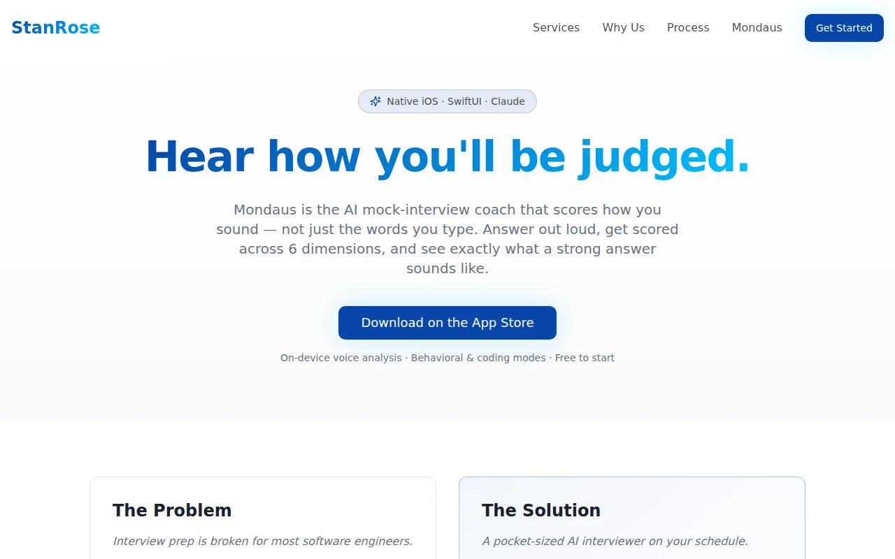 AI mock-interview coach that scores how you sound, not just your words