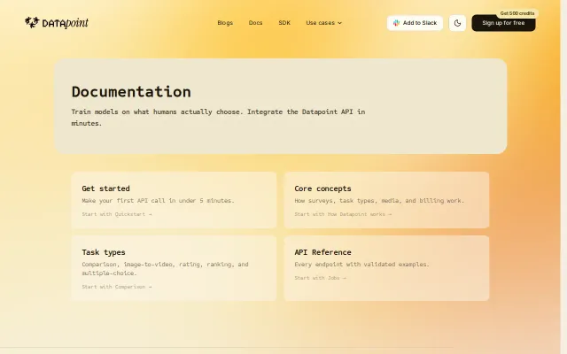 Datapoint – API for Human Preference Data