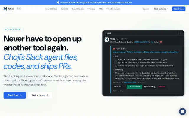 Choji – turn Slack threads into ready-to-merge PR with Choji