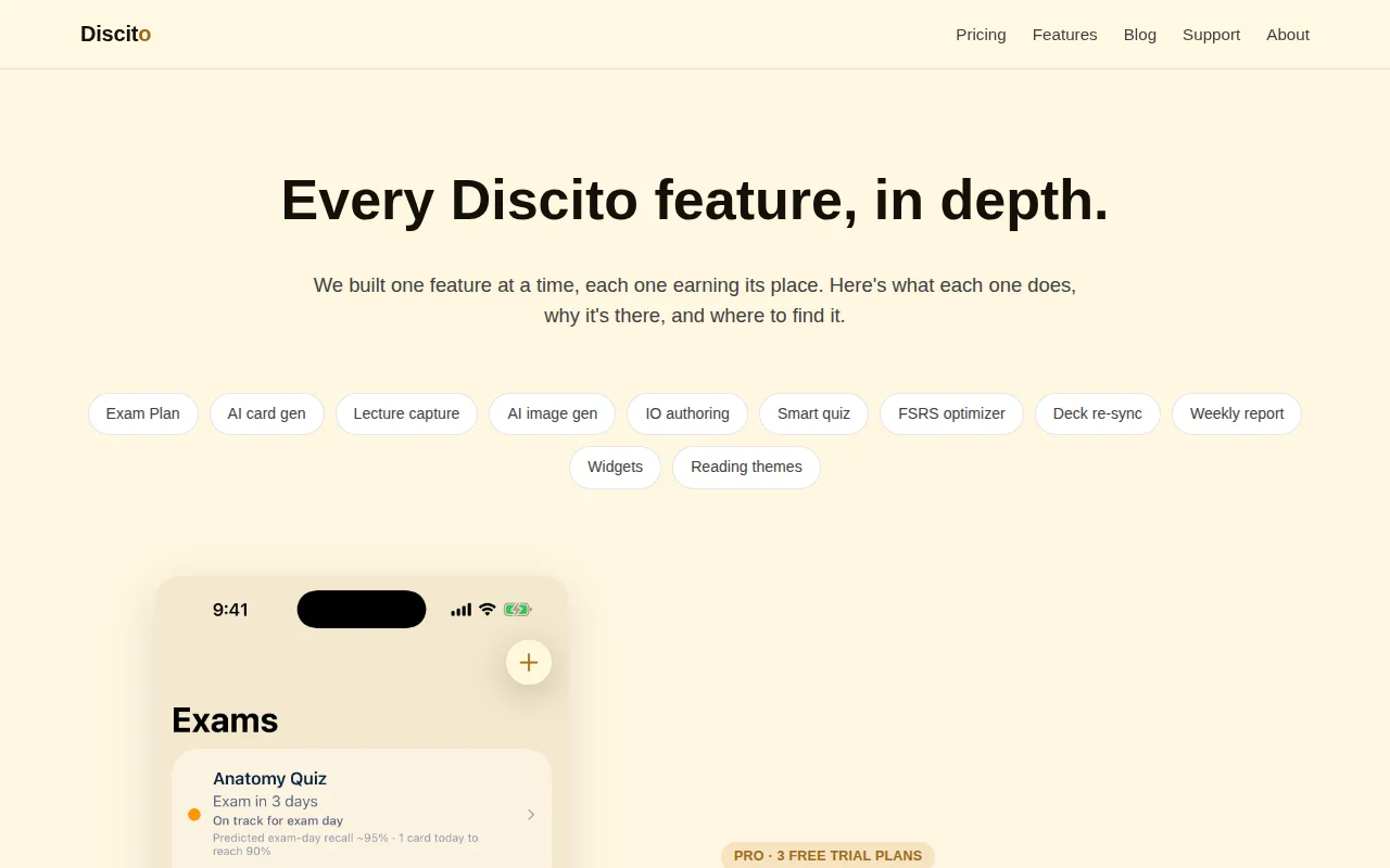 Discito – spaced repetition iOS flashcard app using fsrs-6