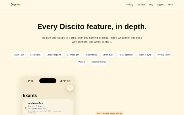 Discito – spaced repetition iOS flashcard app using fsrs-6