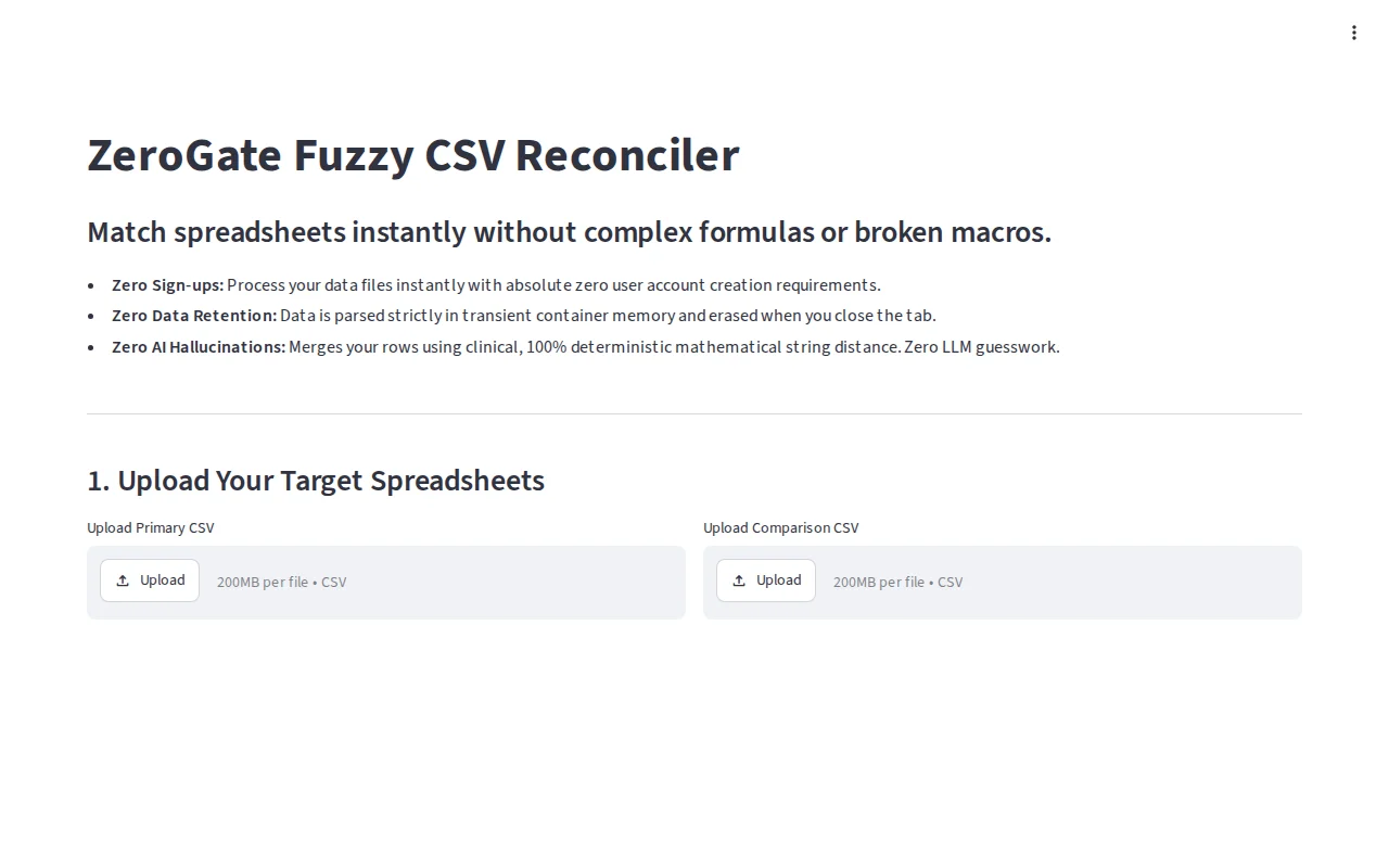 ZeroGate – A Fuzzy CSV Reconciler