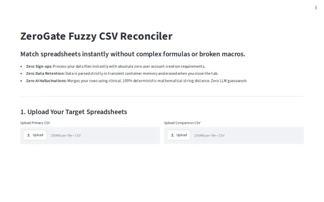 ZeroGate – A Fuzzy CSV Reconciler