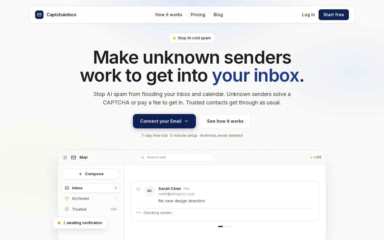 Make senders work to get into your inbox