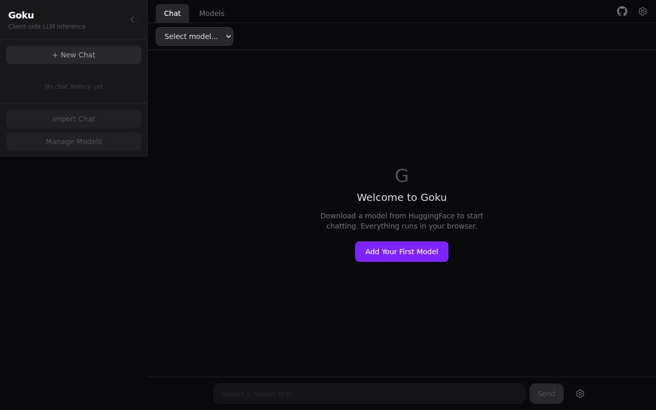 Goku – WASM (wllama)-powered LLM inference and model manager