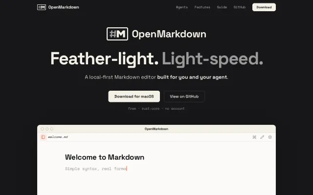 OpenMarkdown – A Markdown editor you and your agent co-edit