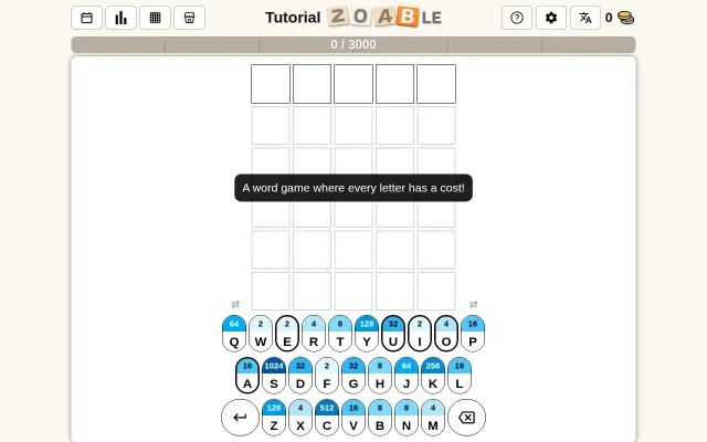 Zoable game. Solve it cheaply