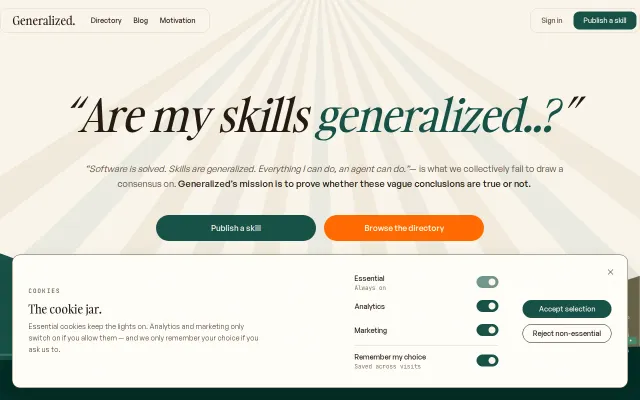 Generalized – AI agent skills with community proof