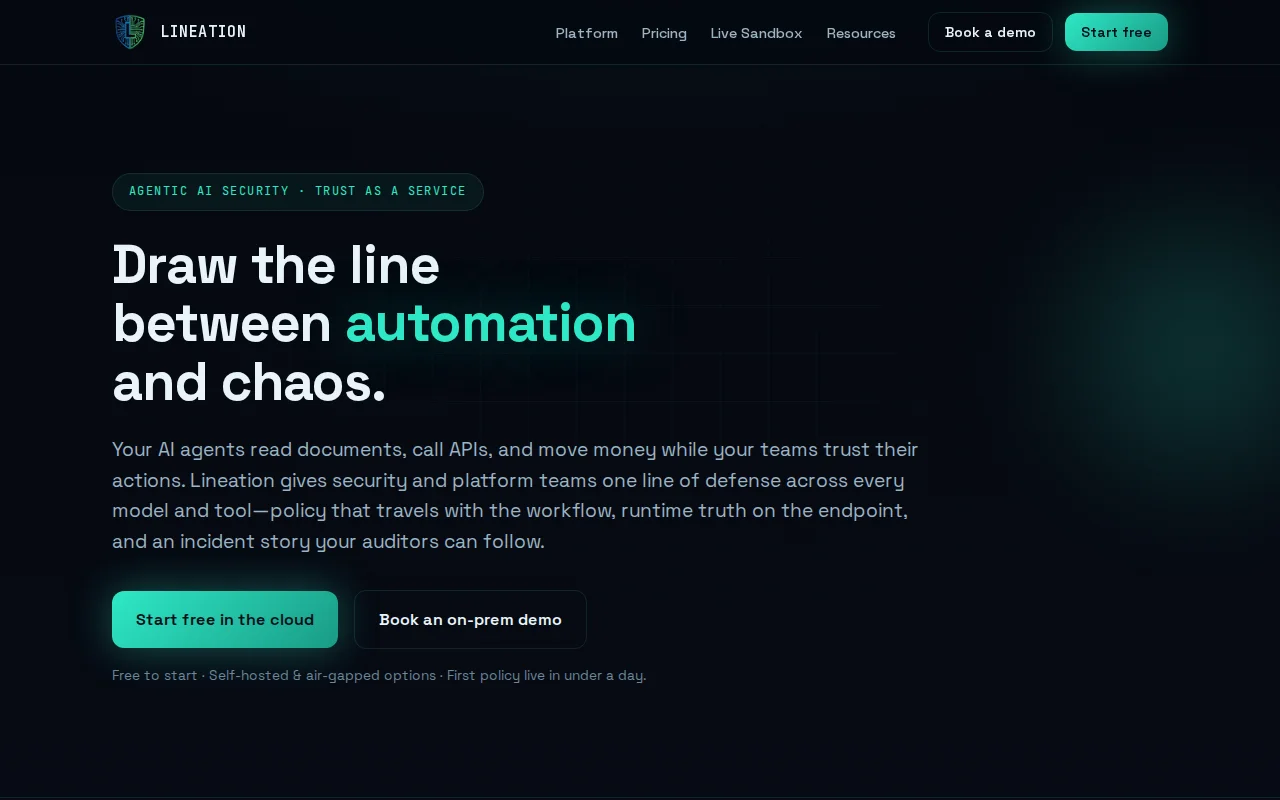 Lineation – One security control plane for all agents