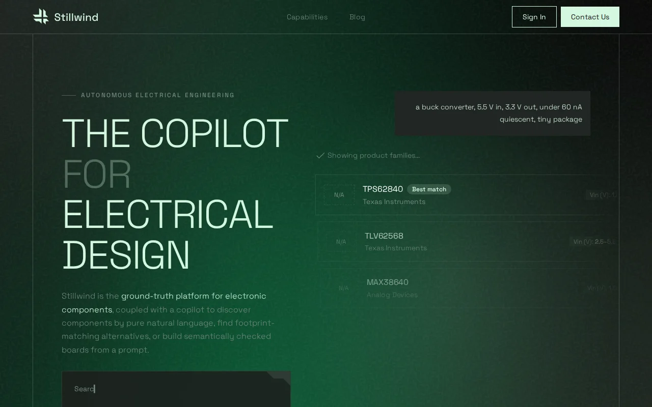 Stillwind – PCB part selection as constraint solving