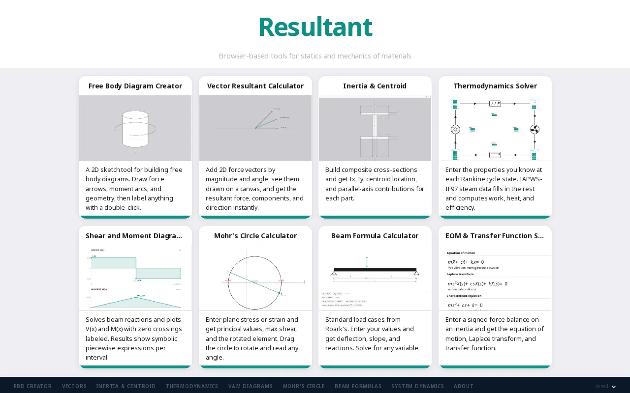 Resultant Engineering Student Tools Site