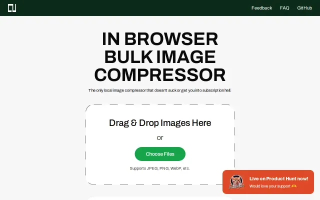 I made a local image compressor to save you from popups andsubscription